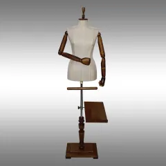 Punto Deri Kumaşlı Bayan Terzi Mankeni Ahşap Kollu Özel Ayak