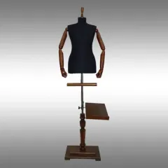 Punto Deri Kumaşlı Bayan Terzi Mankeni Ahşap Kollu Özel Ayak