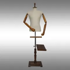 Punto Deri Kumaşlı Erkek Terzi Mankeni Ahşap Kollu