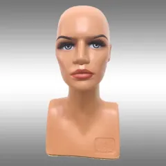 Bayan Büst Kafa Mankeni Makyajlı Ten