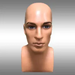 Erkek Büst Kafa Mankeni Makyajlı Ten